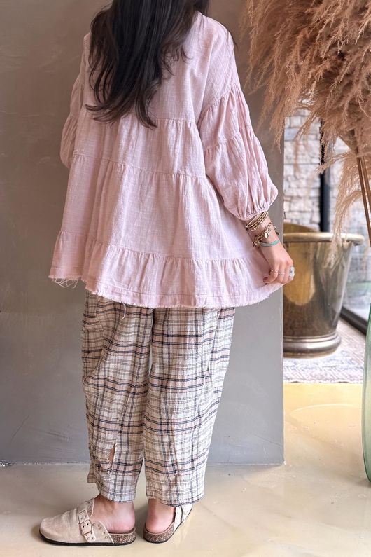 Driftwood Bell Sleeve Smock Top Rose